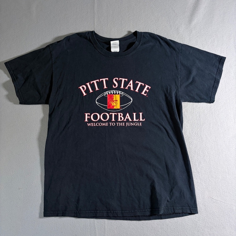 Vintage Pitt State Football Welcome To The Jungle T-Shirt Mens Large Black
